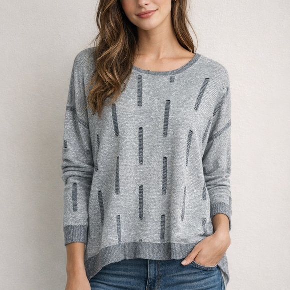 Generation Love Sweaters - Generation Love | Silver Distressed Sweater Woman’s  M/L